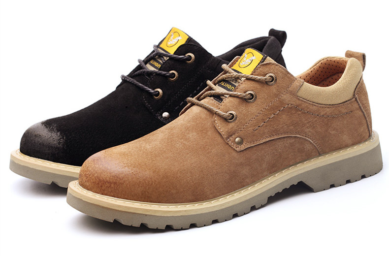 Mens Fashion Safety Shoes Steel Toe Leather Casual Work Boots