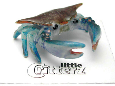 ➸ LITTLE CRITTERZ Aquatic Marine Life Miniature Figurine Crab Blue Crab Calli