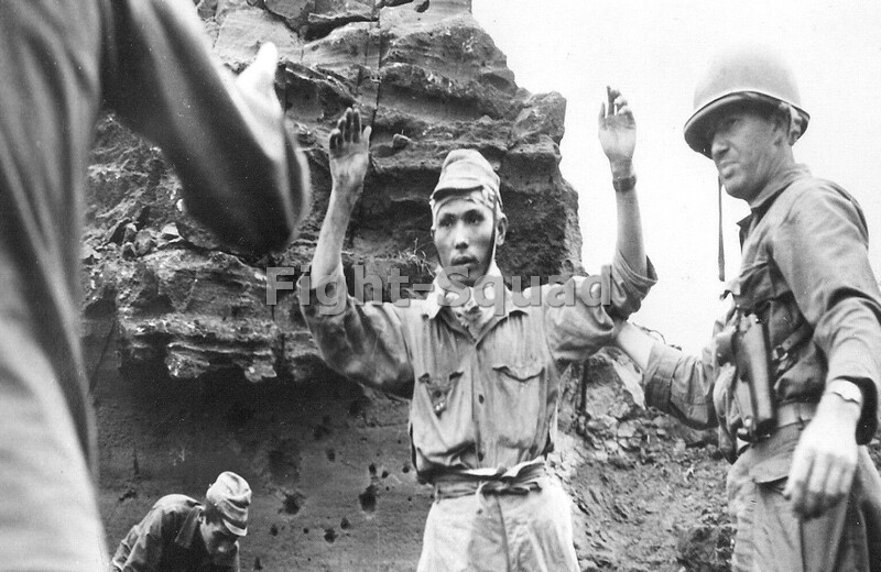 WW2 Picture Photo Iwo Jima Japanese soldiers surrender to US