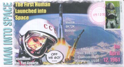 Coverscape Computer Designed  First Man In Space  Yuri Gagarin Event Cover