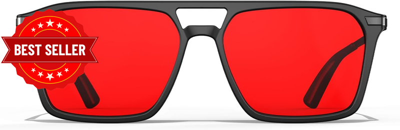 100% Blue Light Blocking Glasses - Red Sleep Glasses for Total Blue and Green Li