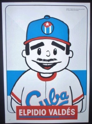 ELPIDIO VALDES Cuban Screenprint Poster LIMITED EDITION Cuba Baseball Comics Art