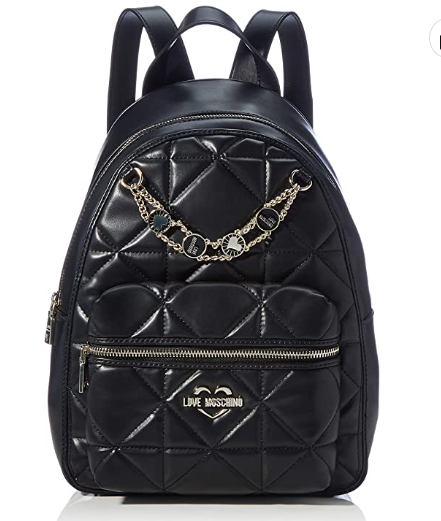 LOVE MOSCHINO リュック　ブラック LOVE MOSCHINO Borsa PU Nero Zip Backpack Bag Black Leather