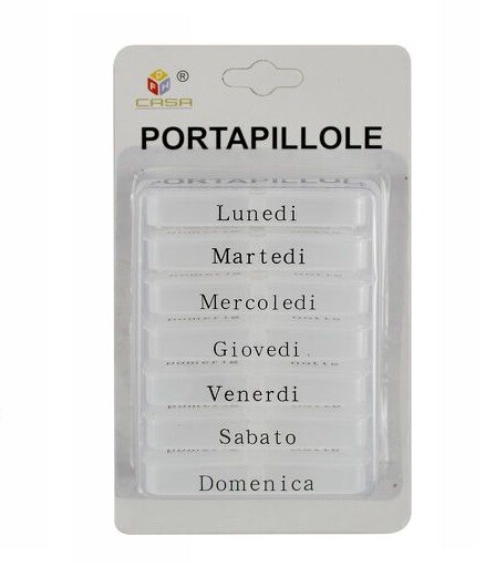 PortaPillole Settimanale Porta Pillole Giornalieri 7 Scomparti Nomi Giorni dfh