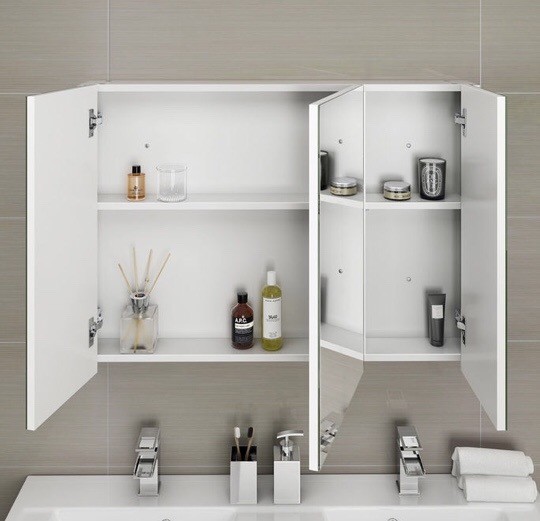 900mm Matt White Triple Door Bathroom Cabinet In Newcastle