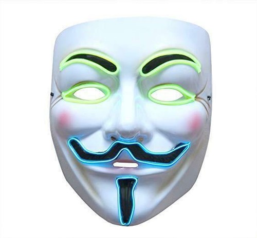 Vendetta Guy Fawkes Mask With 4 Color Party Wire LD Light Up | eBay