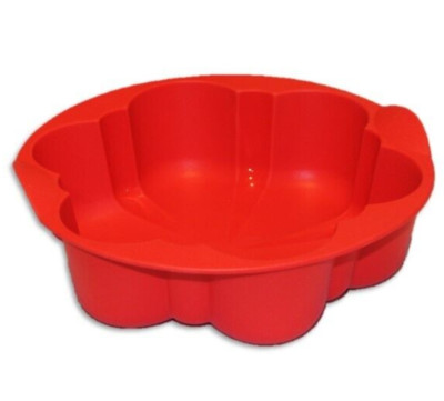Tupperware Round Pan Silicone Baking Form Magic Bakeware Flower Snowflake Red