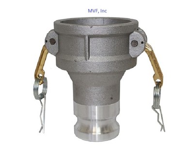 Type DA, 3'' Female Coupler x 2'' Male Adapter, Aluminum, Camlock DA3020AL