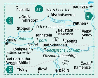 KOMPASS Wanderkarte Sächsische Schweiz, Westliche Oberlausitz 150 000 GmbH