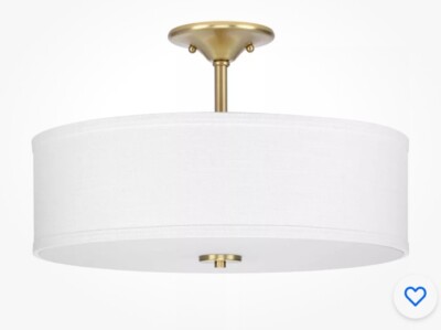 Progress Lighting P350167 Inspire 3 Light 18''W Semi-Flush Drum - Satin Brass