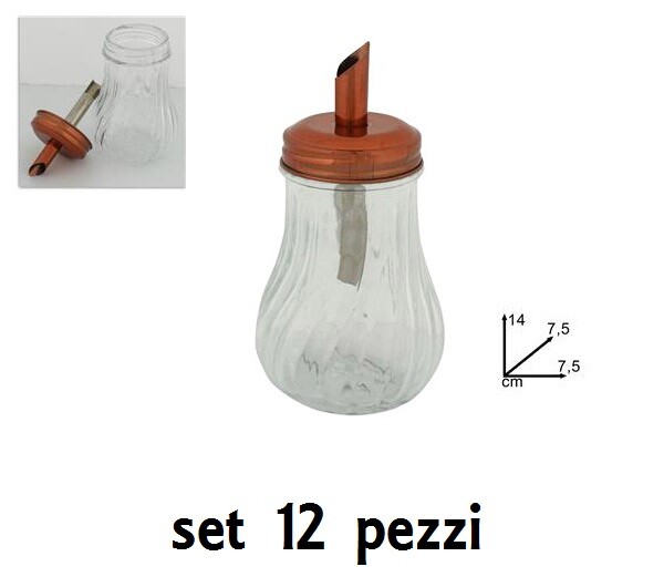 Set 12 Pezzi Dosazucchero Contenitore Dosatore Zucchero Vetro 150ml idea