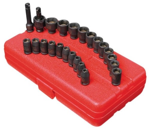 Sunex 23pc 1/4" SAE Metric 6pt Point Magnetic Impact Sockets Set Tools 1818 Sunex 23pc 1/4" SAE Metric 6pt Point Magnetic Impact Sockets Set Tools 1818