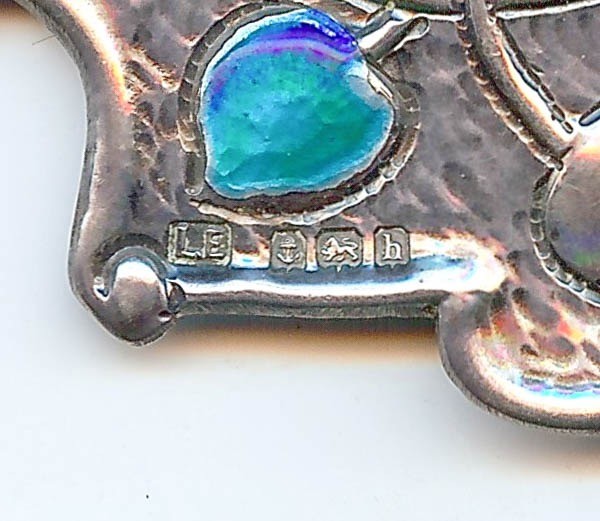 Jewelry & Watches Antique English Art Nouveau 1907 Sterling Silver Enamel Sash Buckle
