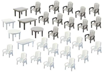 Faller 180439 Échelle H0 24 Chaises de Jardin et 6 Matique Neuf dans