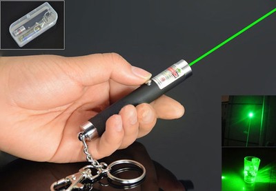  Mini Key Chain 532nm Green laser Pointer Light Visible Beam AAA Battery 