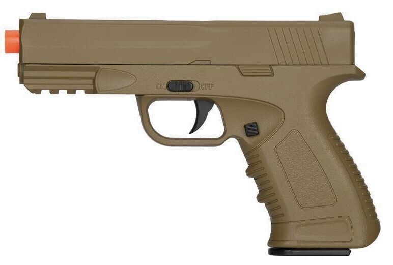 High Quality Metal Body and Magazine Airsoft Spring Pistol Shoot 240 FPS Tan