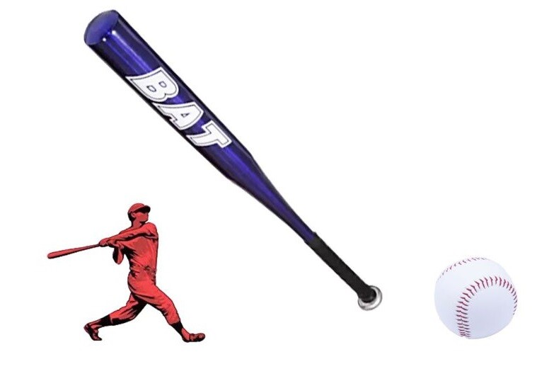 Mazza Da Baseball Softball Alluminio 74cm Sport Softball + Palla Pallina cir