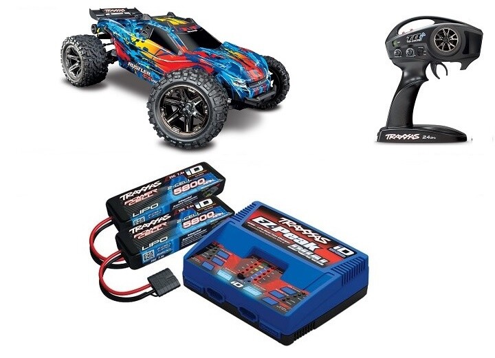 Traxxas 67076-4 Rustler 4x4 VXL Brush...