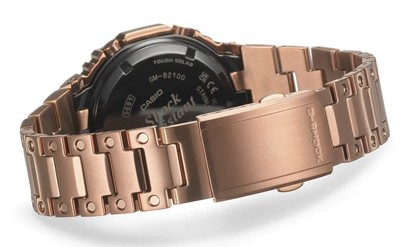 Pre-owned Casio G-shock Gmb2100gd-5a Bluetooth Solar Powered Full Metal Rose Gold Watch