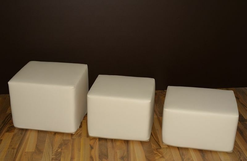 Bandscheibenwürfel Stufenlagerungswürfel Sitzhocker Kunstleder beige
