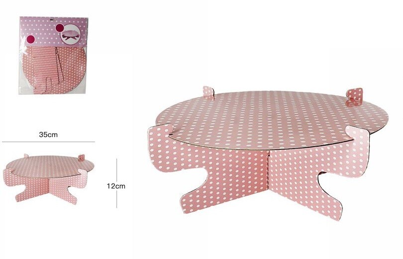 Alzata Alzatina Porta Torta Rosa Pois Carta Feste Compleanni Party dfh