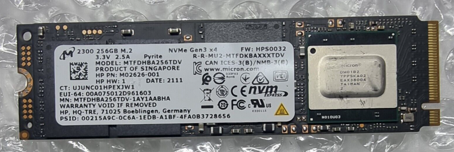 ③-W732-Micron NVMe 256GB SSD 4点 ③-W732-Micron NVMe 256GB SSD 4点 Micron 2300 256GB PCI