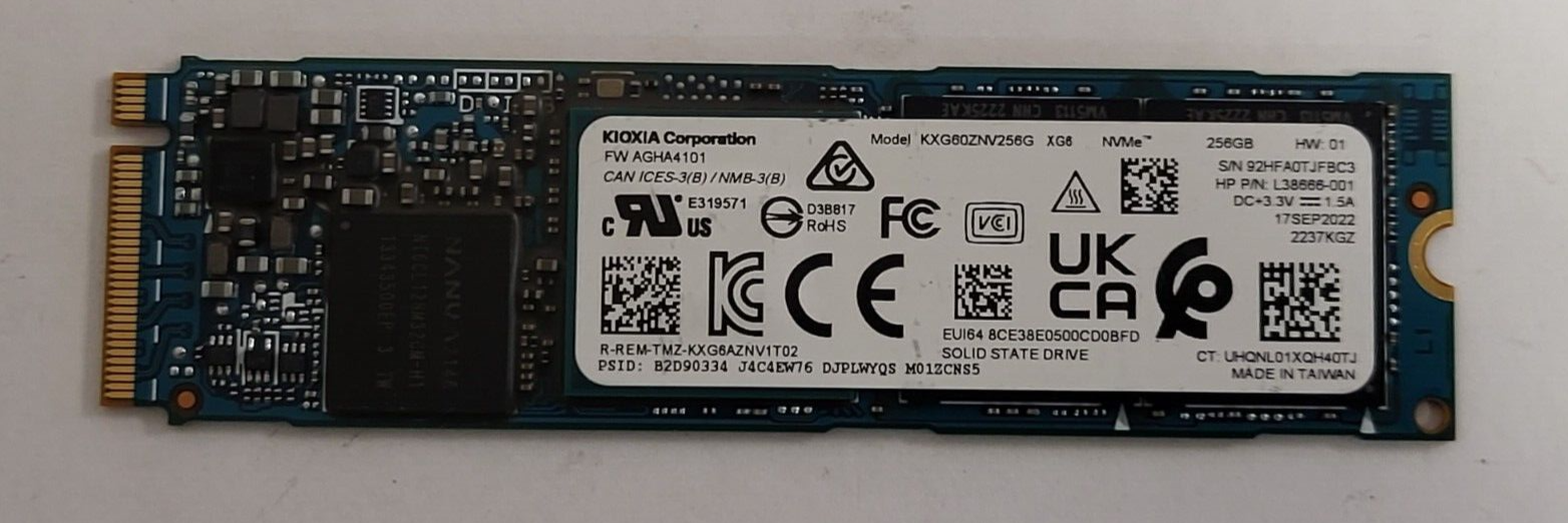 Toshiba 256GB NVMe M.2 PCIe SSD Solid State Drive