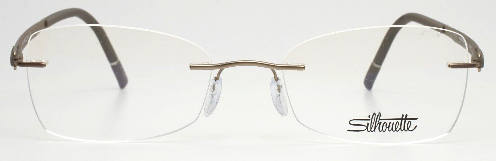 SILHOUETTE 5555 HC 8640 Fossil Grey Womens Semi Cat Eye Eyeglasses 52-19-140 B