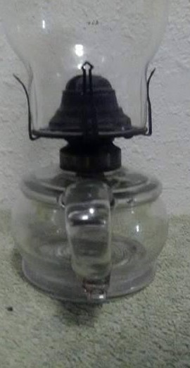 Antique Kerosene Finger Lamp with No. 1 Collar, Burner & Chimney
