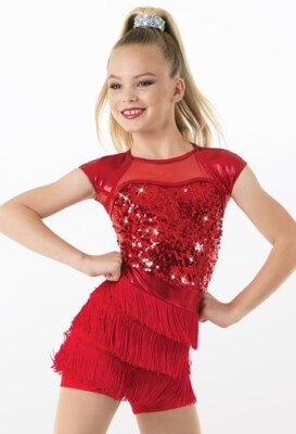 New Weissman A Different Beat Dance Costume Red Jazz Tap Medium Child 10/12