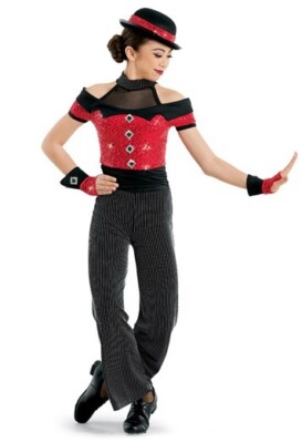 WEISSMAN Sequin Bodice Flare Pant Romper Dance Costume 10959 NWOT - MC Child