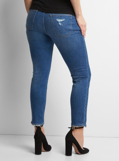 GAP 1969 Maternity Full Panel frayed best girlfriend jeans Size 26 / 2