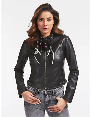 Giacca top pelle guess