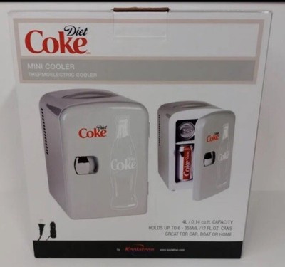 Portable Diet Coke Coca-Cola Mini Fridge Refrigerator Car Home 12V 110V Cooler 