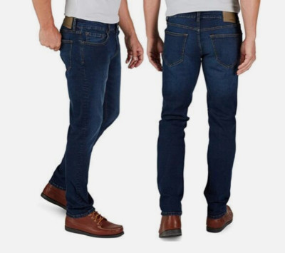 Weatherproof Vintage Mens Relaxed Fit Stretch Jeans Denim 40 38 36 Dark Med Blue