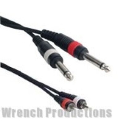 Accu-Cable RC4-6 Dual RCAs to Dual 1/4 in. Patch Cable - 6 ft