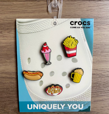 NWT Crocs Jibbitz Fast Food 5 Pack Charm Hot Dog French Fries Ice Cream Soda