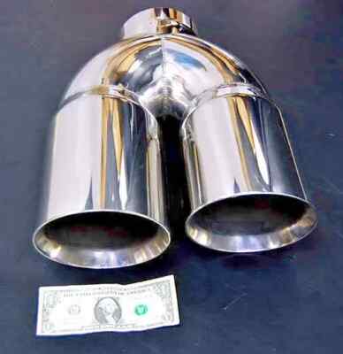 4'' DUAL 6'' DIESEL EXHAUST TIP 4.00'' STAINLESS STEEL FOR F250 F350 SUPERDUTY F450
