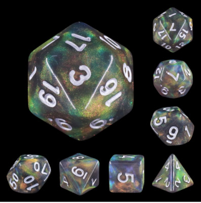 NEW RPG / D&D Dice Set of 7 - Fantasy NIght Ghyst