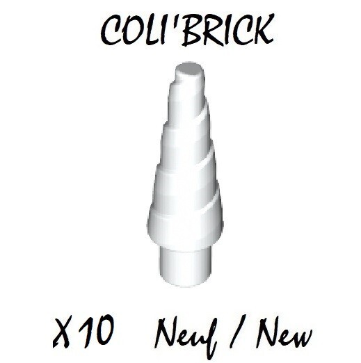 Lego 89522 - 10x Corne De Licorne / Horn, Unicorn - Blanc / White - New