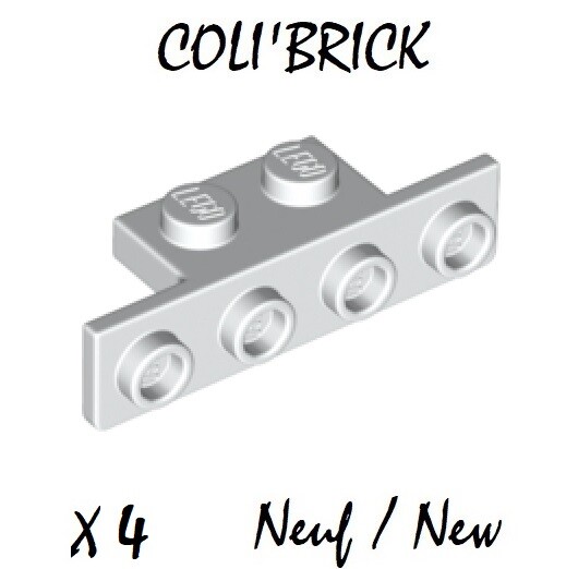 Lego 28802 - 4x Support / Bracket 1x2 1x4 - Blanc / White - New Neuf