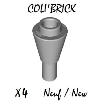 Lego 11610 - 4x Cone Glace / Food Ice Cream - Gris Light Bluish Gray - New Neuf