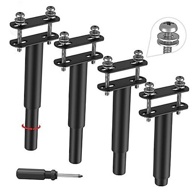 4 Pcs Adjustable Metal Bed Frame Support Leg, Bed Support Legs 4 Pcs Black