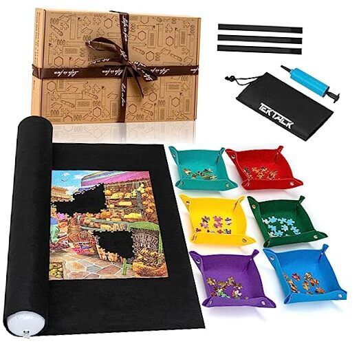  Higher-Capacity Design, Jigsaw Puzzle Roll-up Mat in Delicate Packaging Box 