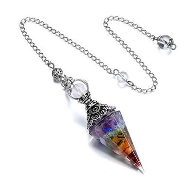  Natural 7 Chakra Healing Crystal Dowsing Pendulum Reiki 7 Chakra Stones