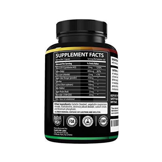 Apple Cider Vinegar Capsules - 350mg 60 Capsules - Promotes Digestion & Detox