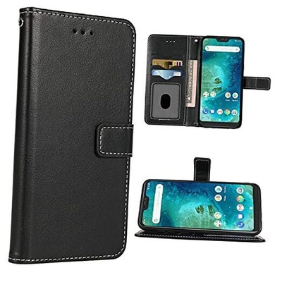 Compatible with Xiaomi Mi A2 Lite/Redmi 6 Pro Wallet Case Wrist Strap Black