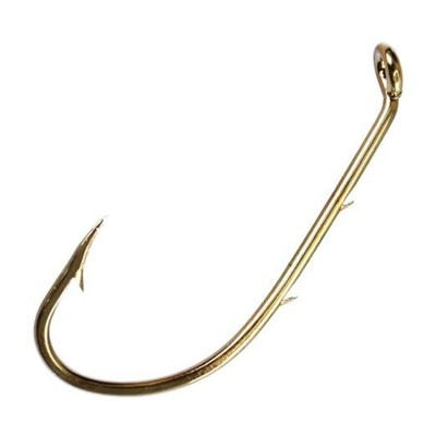Eagle Claw 181F-10 Baitholder Down Eye 2 Slices Offset Fishing Hook, 50 Piece 