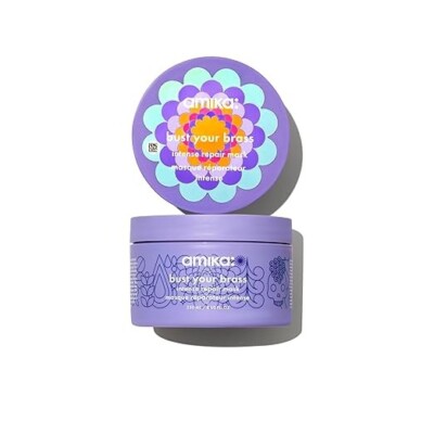 amika bust your brass cool blonde intense repair hair mask 8 oz.