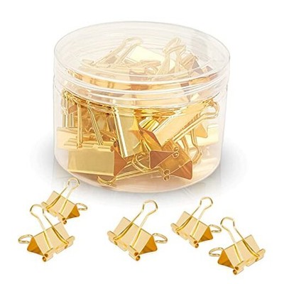 AK pcs Golden Binder Clips Paper Binder Clips Metal Fold Back Clips 1.25inch*24